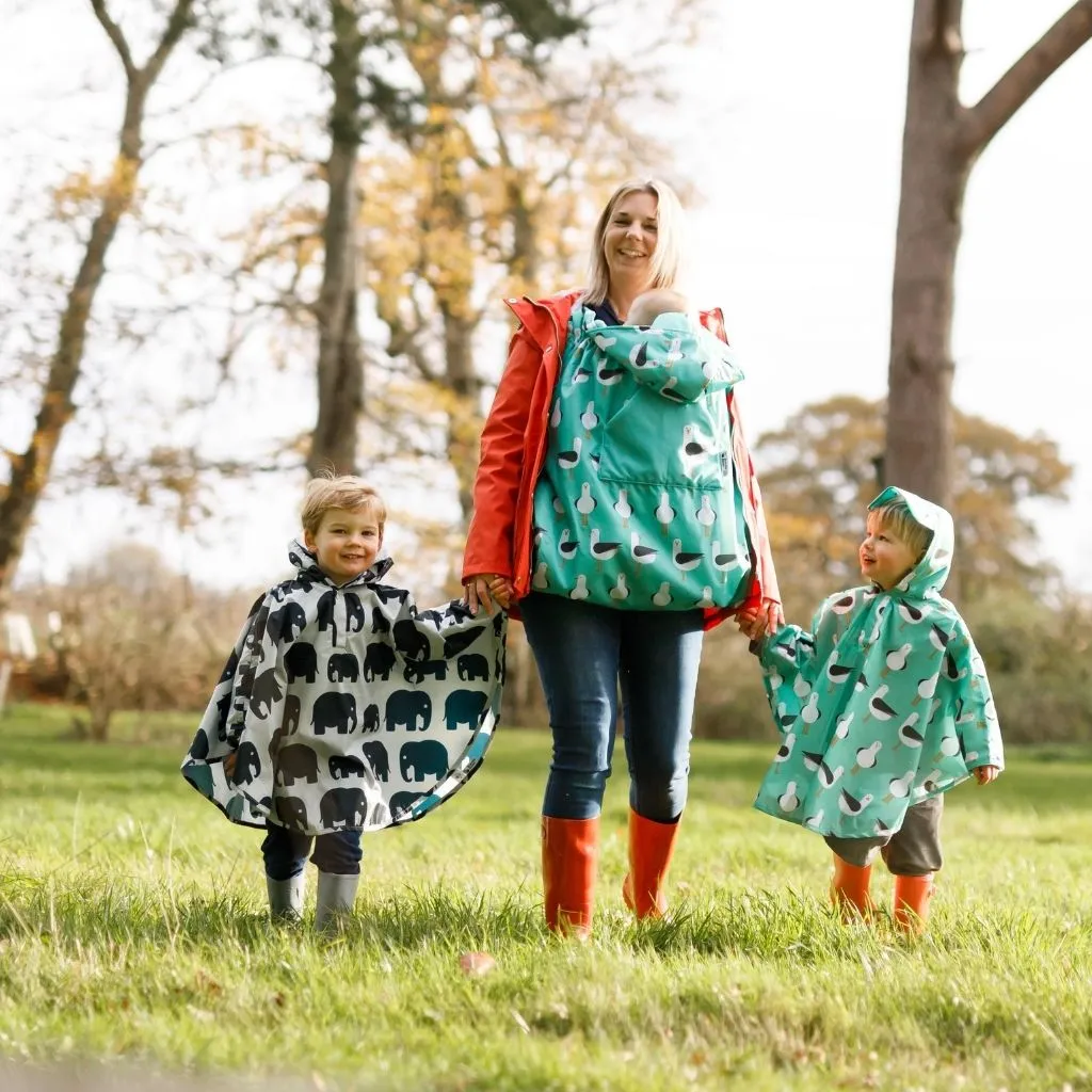 Toddler Ponchos - TEAL SEAGULLS