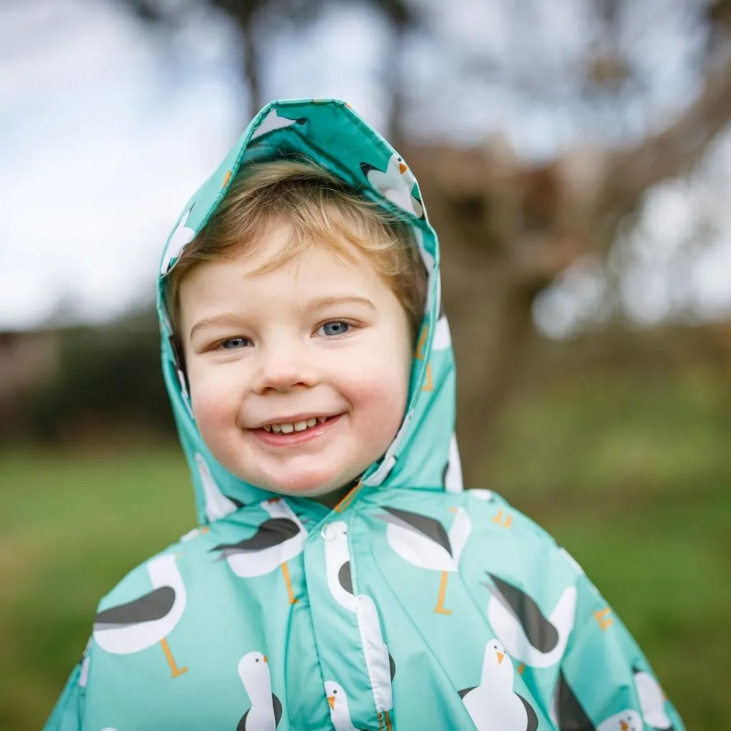 Toddler Ponchos - TEAL SEAGULLS