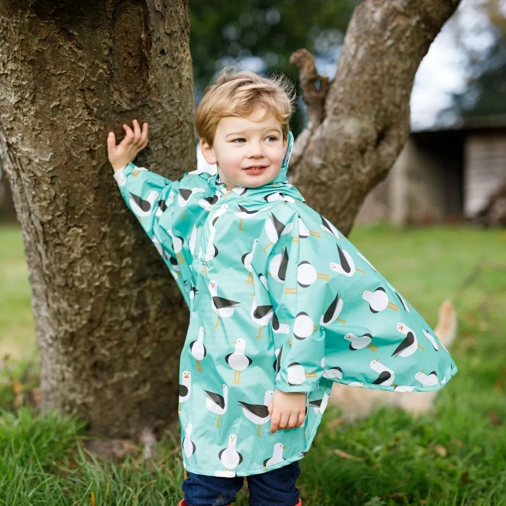 Toddler Ponchos - TEAL SEAGULLS