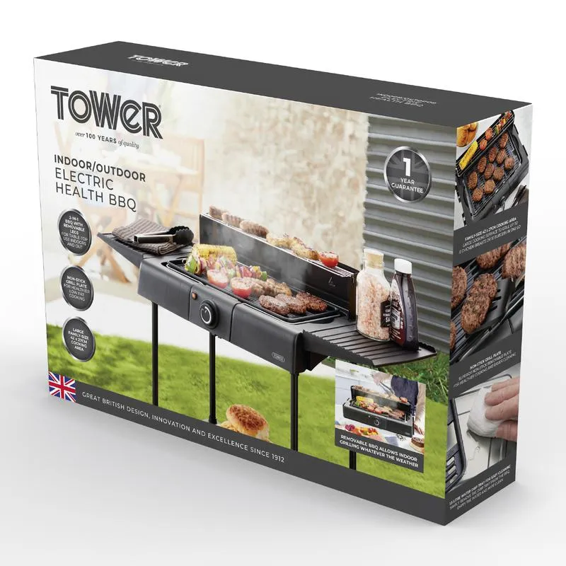 Tower T14049BMR Standing Electric BBQ Grill Black