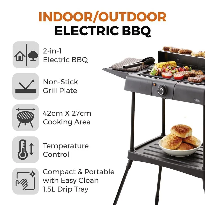 Tower T14049BMR Standing Electric BBQ Grill Black