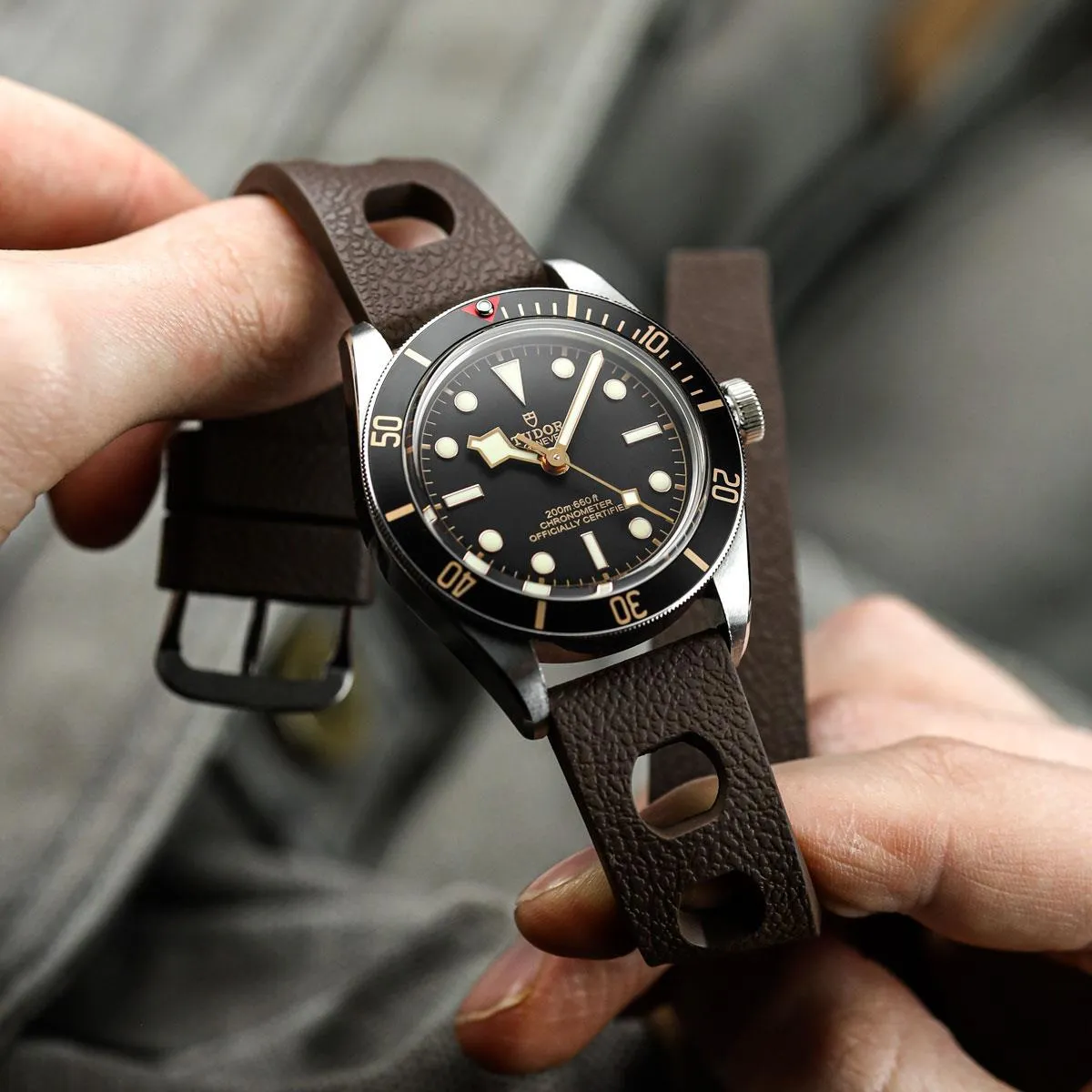 Tropical Regis FKM Rubber Watch Strap - Brown