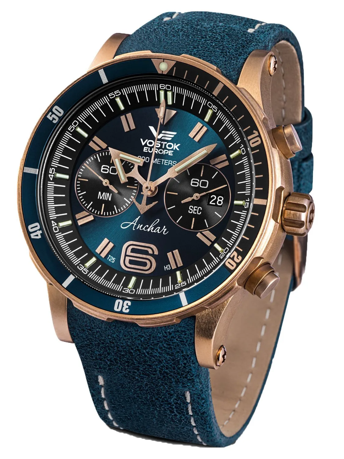 Vostok-Europe ANCHAR Bronze Chronograph - Mens Diving Watch 6S21-510O586