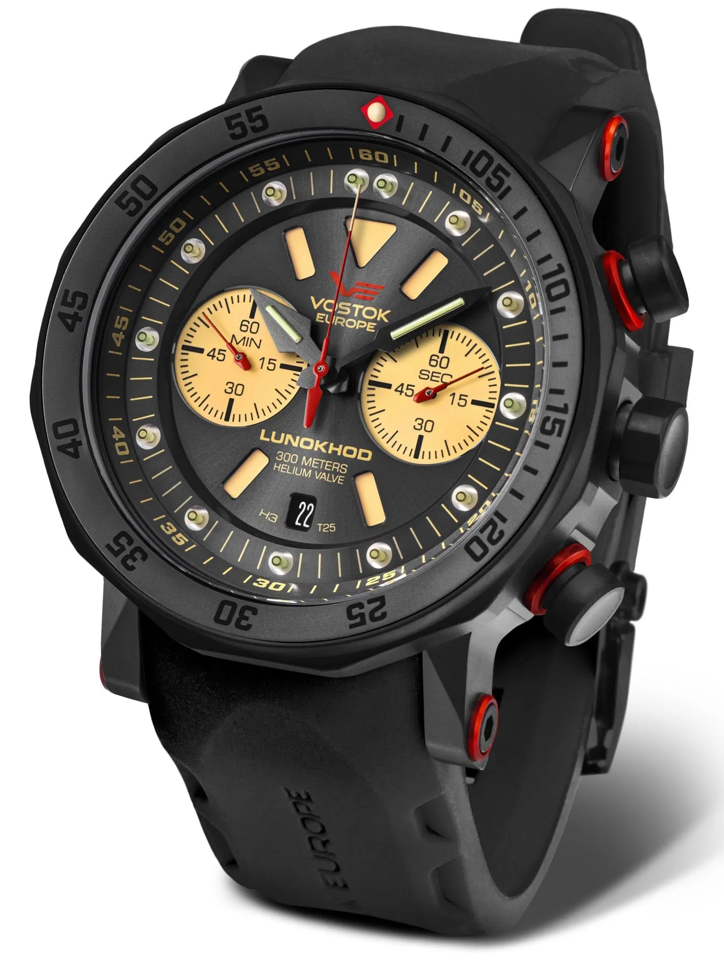 Vostok-Europe LUNOKHOD 2 GRAND CHRONO Mens Black Watch 6S21-620C629