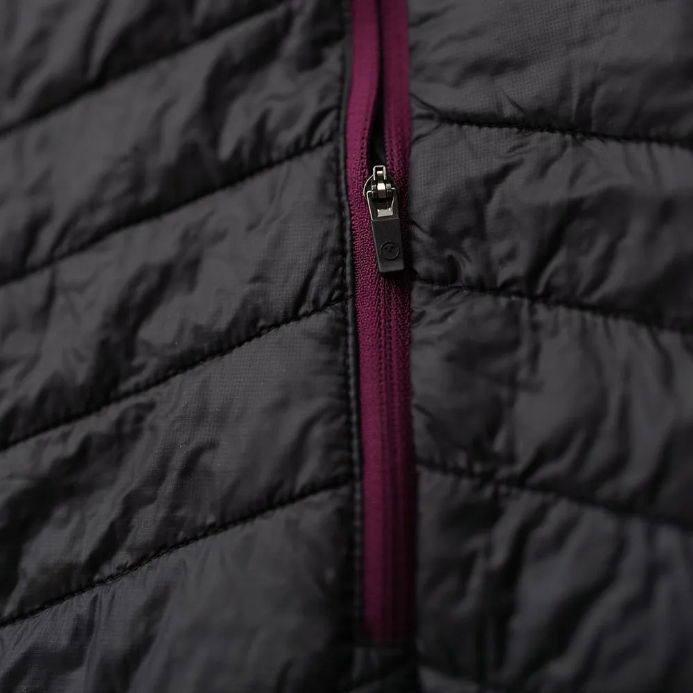 Womens Merino Wool Insulated Gilet (Black/Wine)